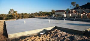 House construction cement slab