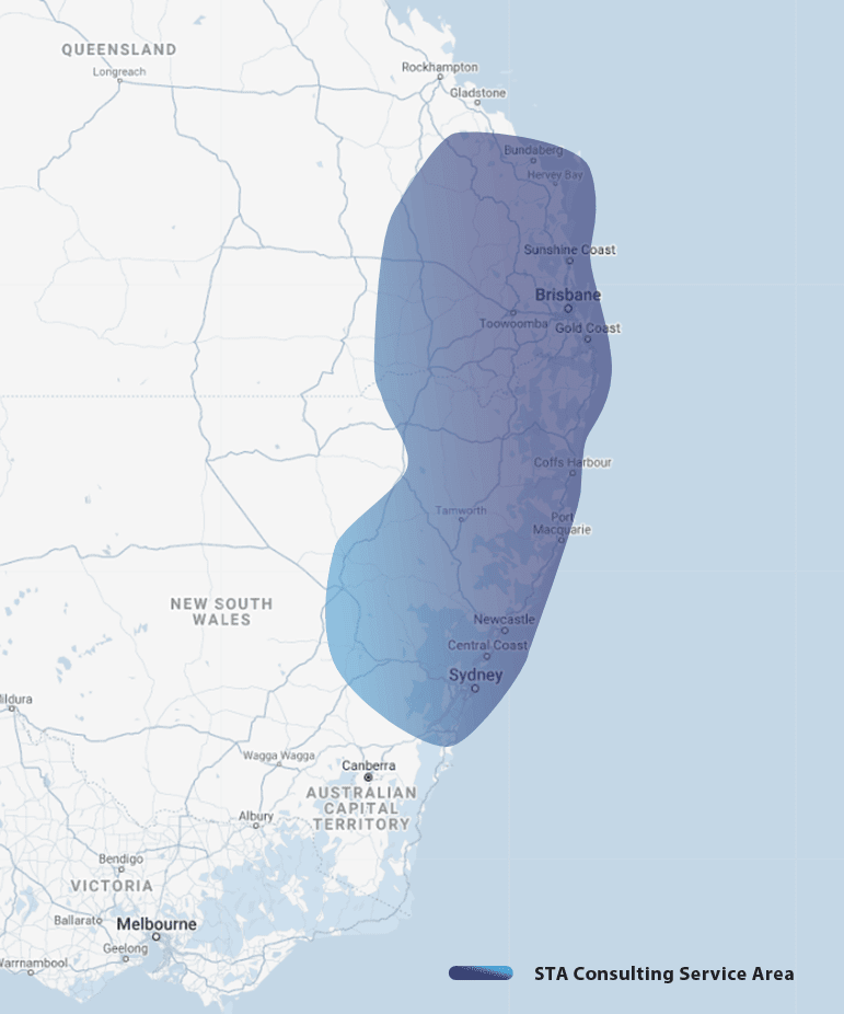 STA Consulting Engineers service area map